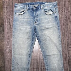 Men's Light Blue Jeans with Ankle Zippers
